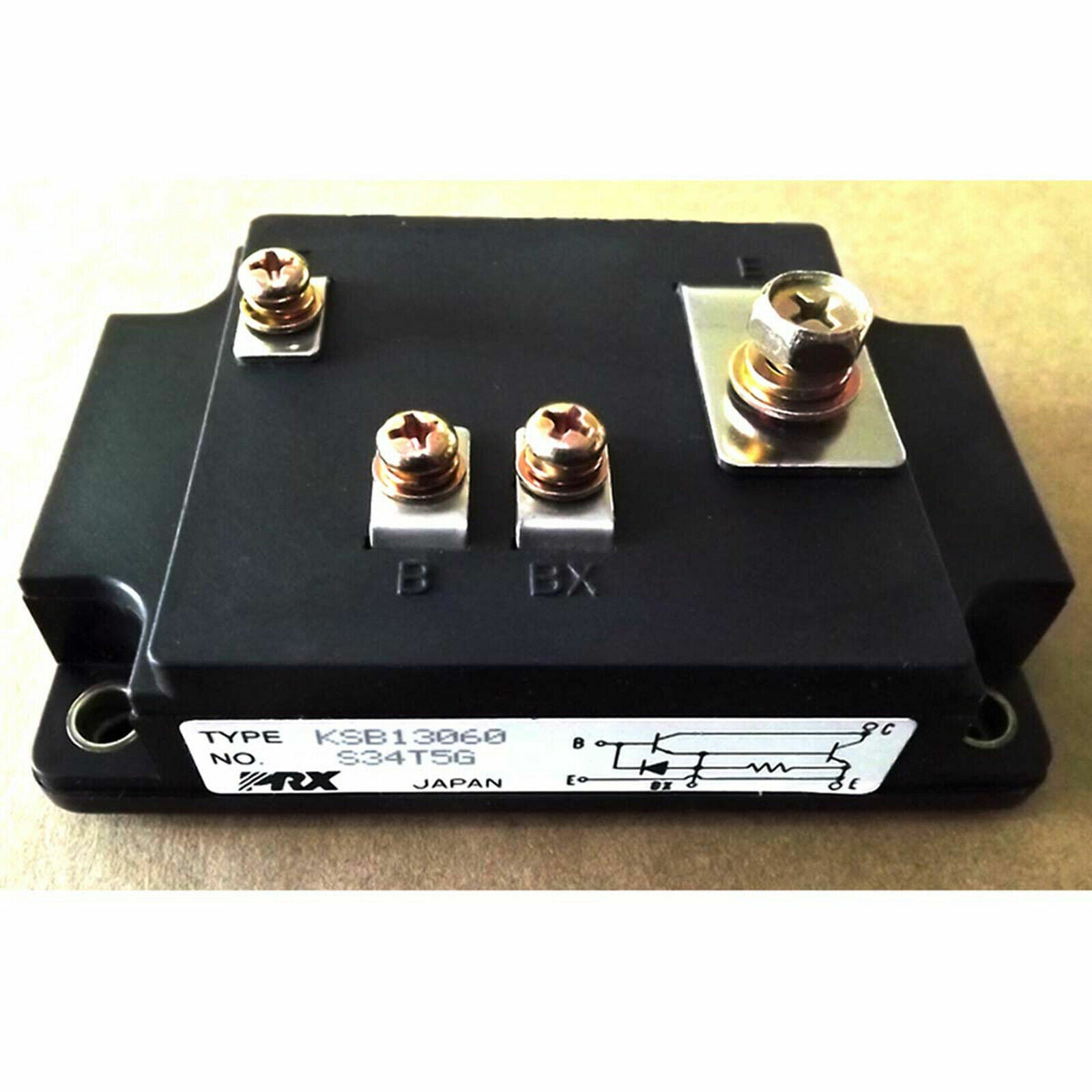 Mitsubishi KSB13060 power module, black with gold screws, labeled RX Japan, servo motor part.