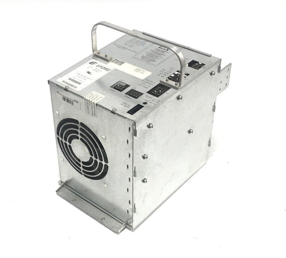 ABB 3HAC14265-1 Robotic Power Supply SR92B130, silver metal enclosure with fan and handle, EFORE label visible.