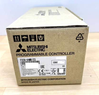 Mitsubishi FX3U-64MR/ES Programmable Controller new in box. Made in Japan, industrial automation PLC.