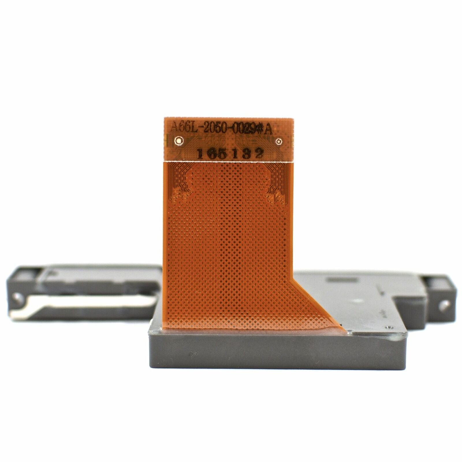 FANUC A66L-2050-0029#A card slot holder, industrial automation part. Orange flex cable and text: A66L-2050-0029#A, 165132.