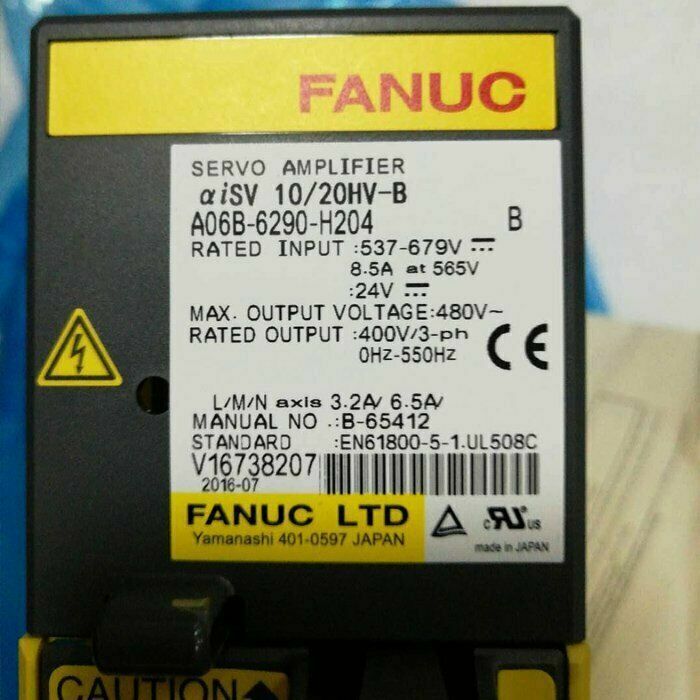FANUC A06B-6290-H204 Servo Amplifier with specifications, industrial automation part.