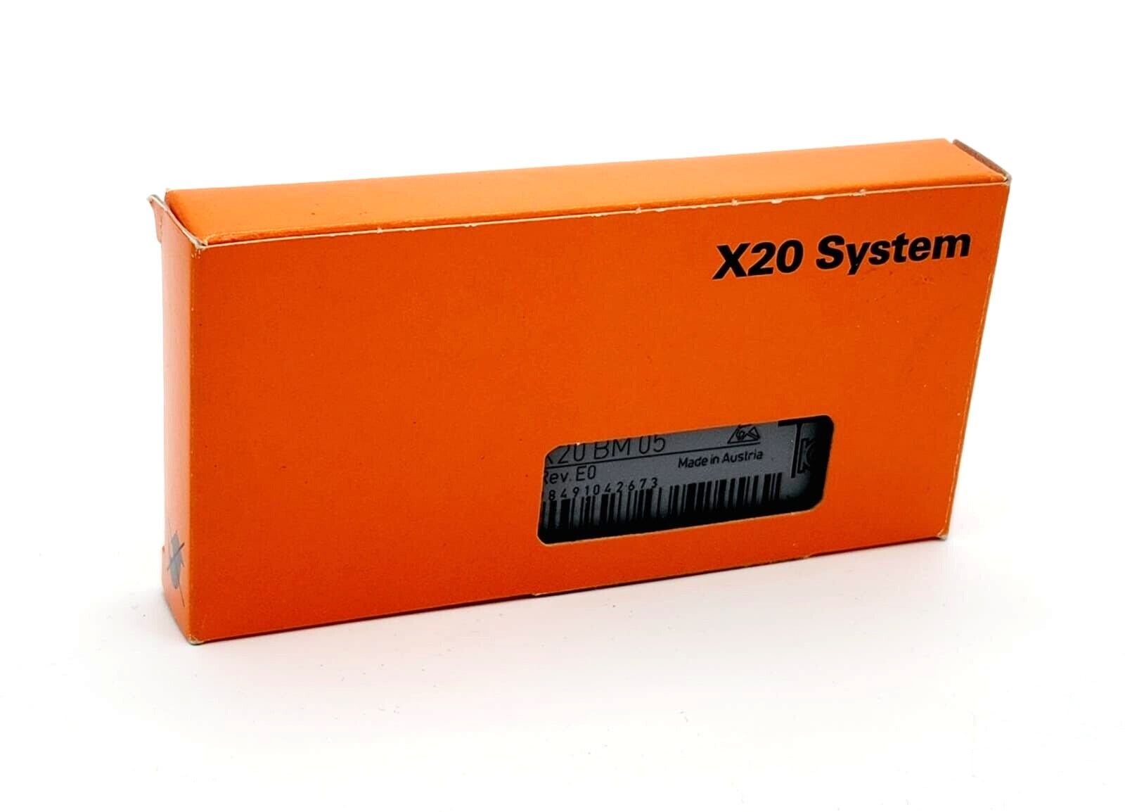 B&R X20 BM 05 feed bus module in orange box, X20 System, Made in Austria, automation part