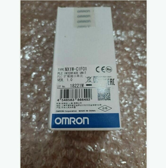 Omron NX1W-CIF01 PLC Interface Unit, new in box, featuring product information and brand logo