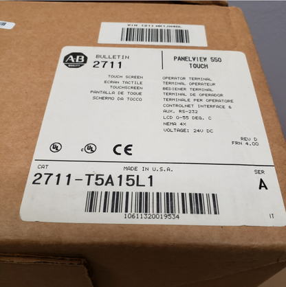 Allen-Bradley PanelView 550 2711-T5A15L1 Touch Screen, Made in USA, Industrial Automation Part