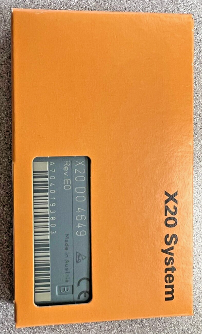 B&R X20 DO 4649 output module in orange packaging, X20 System.