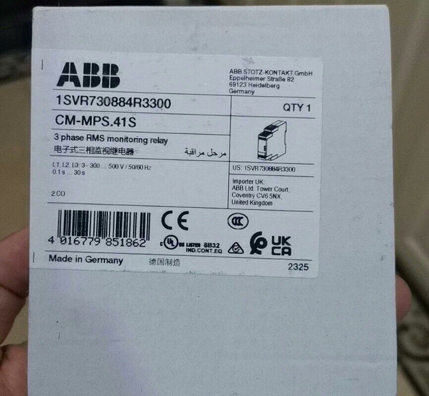 ABB 1SVR730884R3300 CM-MPS.41S Relay, Germany, Industrial Automation Part