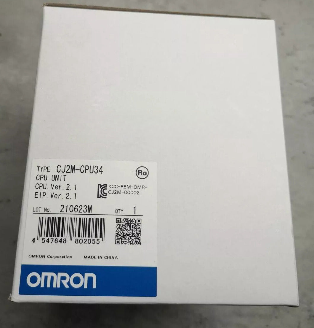 Omron CJ2M-CPU34 CPU Unit, New original PLC module. Fast shipment available.