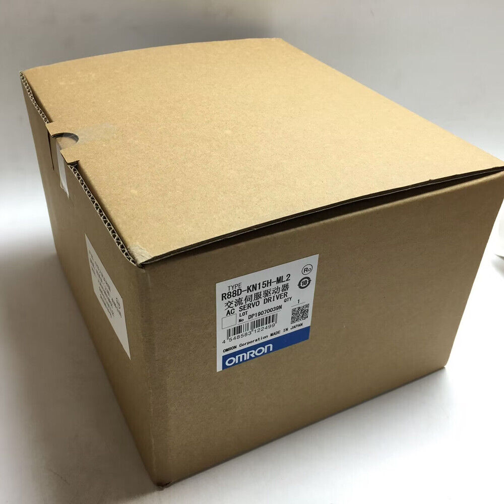 Omron R88D-KN15H-ML2 AC Servo Drive in its original packaging, MADE IN JAPAN.