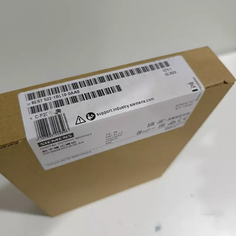 Siemens S7-1500 Digital Output Module 6ES7 522-1BL10-0AA0, packaging, brown box, for PLC systems.