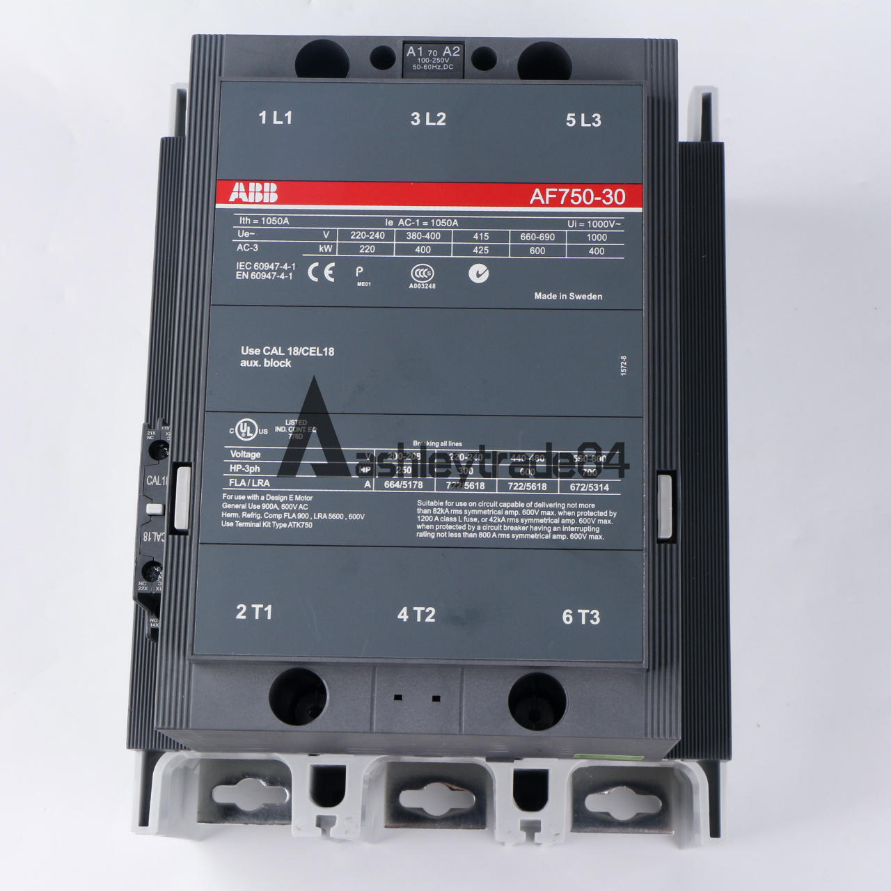 ABB AF750-30 AC Contactor for industrial motor control, 1000V, Made in Sweden