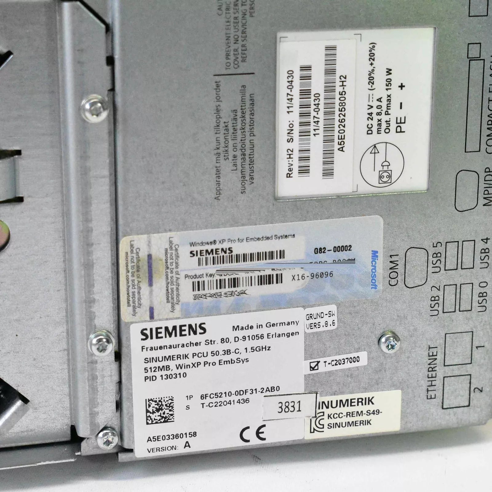 SIEMENS SINUMERIK PCU 50.3B-C industrial automation module, 6FC5210-0DF31-2AB0, refurbished with warranty, made in Germany