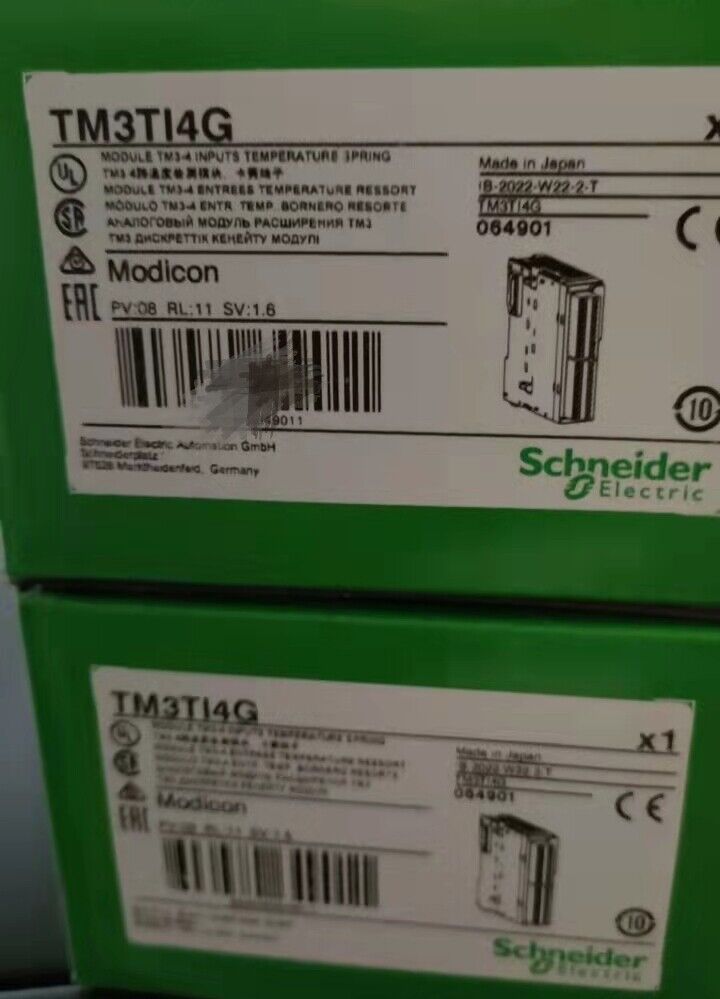 Schneider Electric TM3TI4G analog input module. PLC component, Made in Japan. Industrial automation parts.