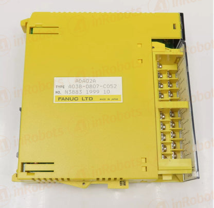 FANUC A03B-0807-C052 ADA02A Analog Output Module - Yellow industrial automation component
