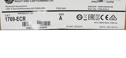 New Sealed Allen-Bradley 1769-ECR /A CompactLogix Right End Cap ！