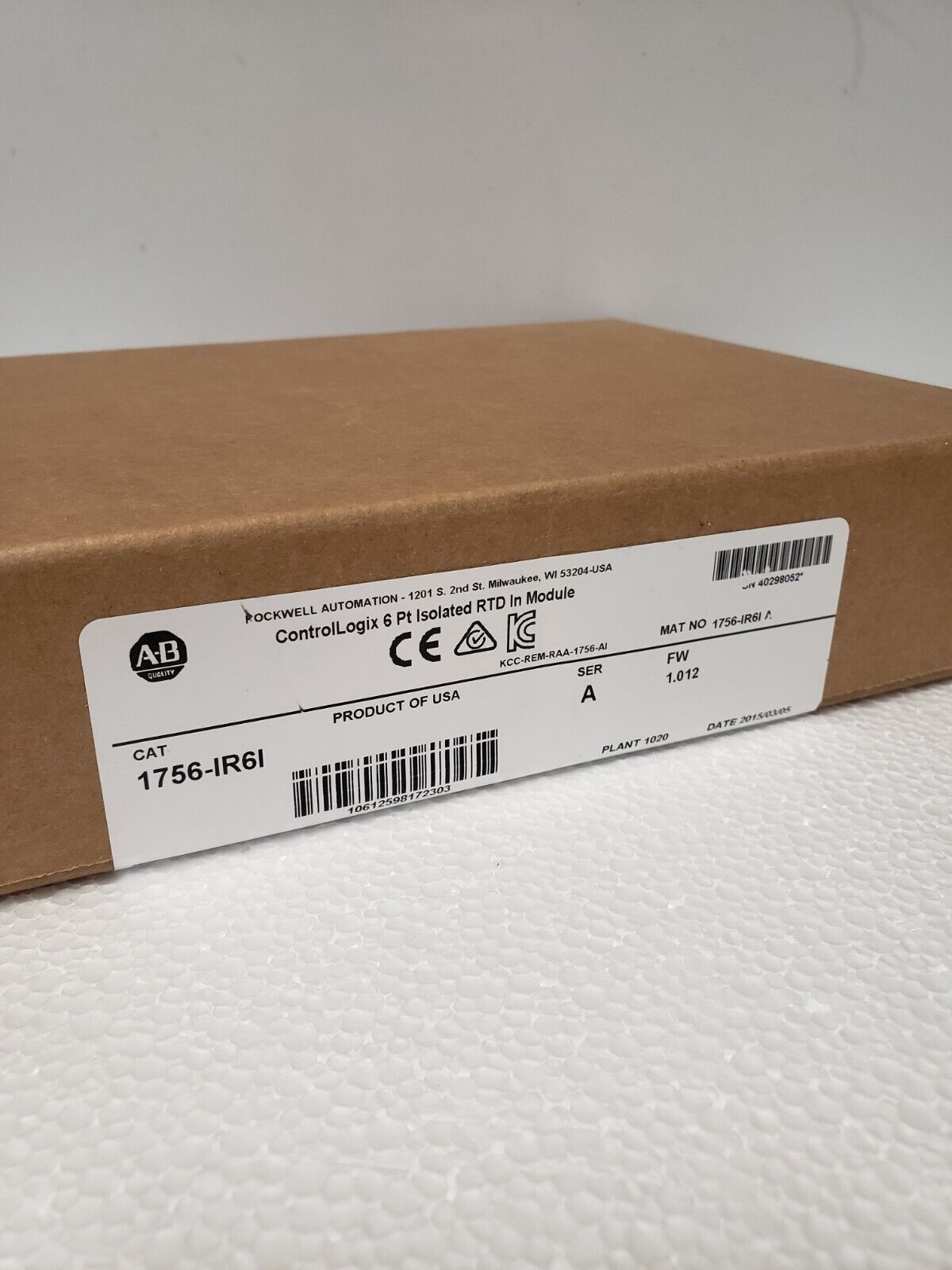 New AB 1756-IR6I / A ControlLogix 6 Pt Isolated RTD In Module !AB