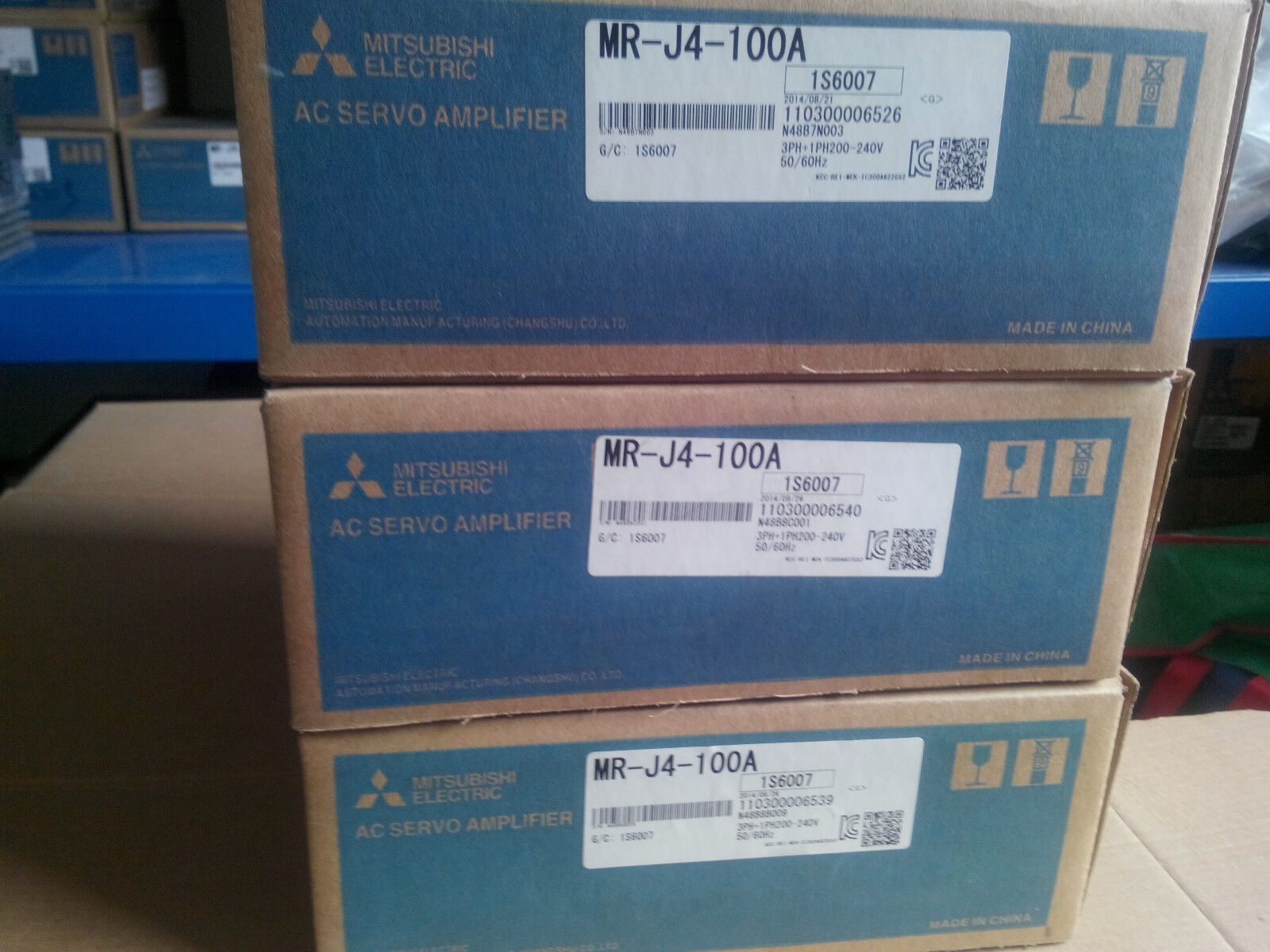 Mitsubishi MR-J4-100A Servo Drive boxes, new in box, AC Servo Amplifier. Product code: 1S6007.