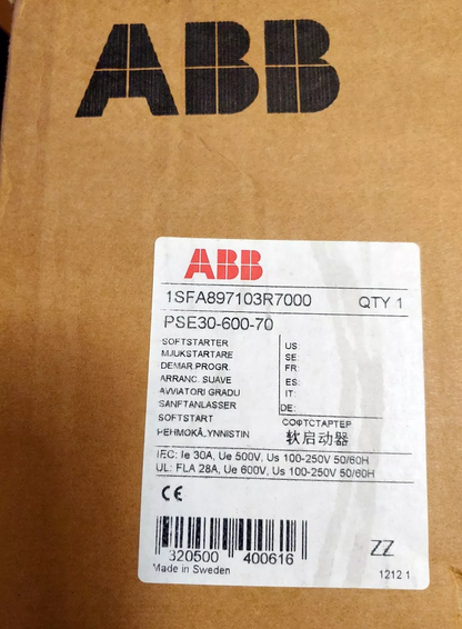 PLC | ABB | PSE30-600-70 Soft Starter 30A NEW IN STOCK