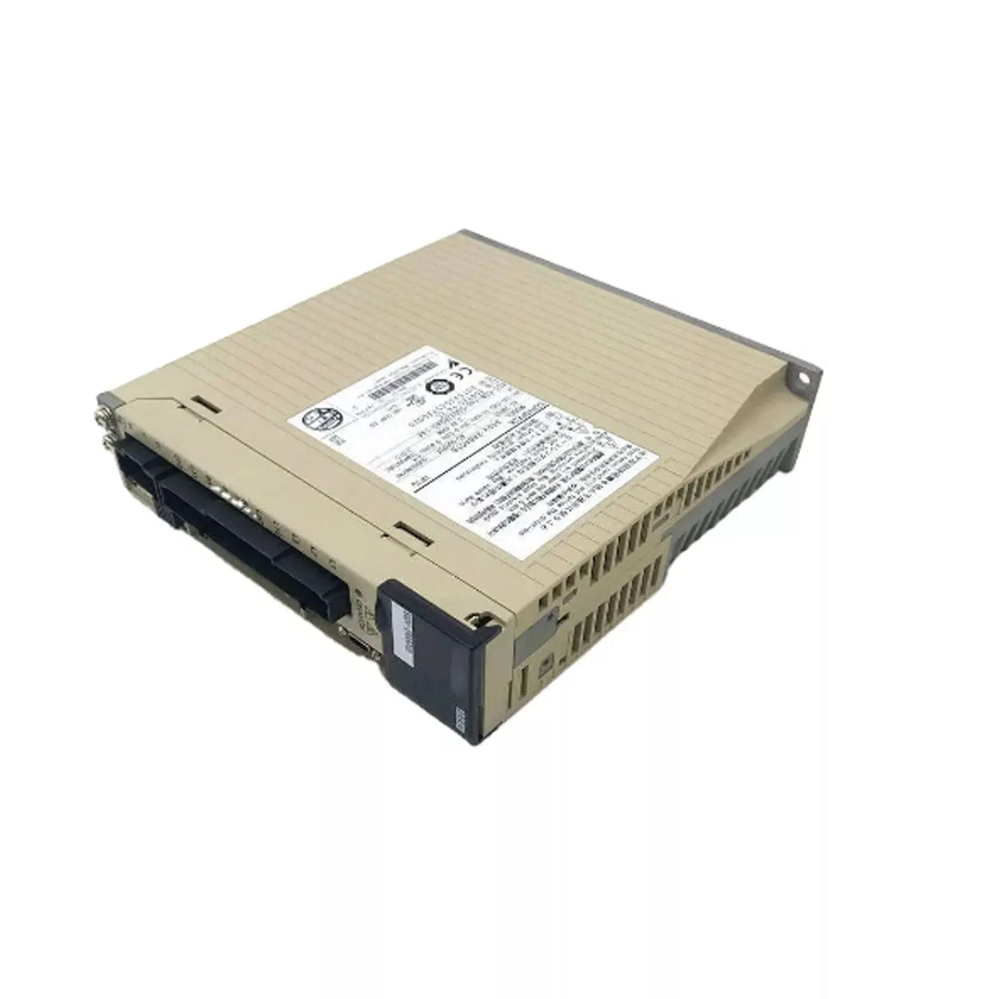 Yaskawa SGDV-1R6A01B AC Servo Drive. Industrial automation part for sale, beige housing, black connectors