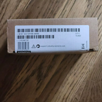 Siemens 6ES7 322-5HF00-0AB0 Digital Output Module packaging box, industrial automation part.