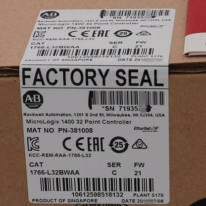 New Factory Sealed 1766-L32BWAA SER C MicroLogix 1400 32 Point Controller ！AB