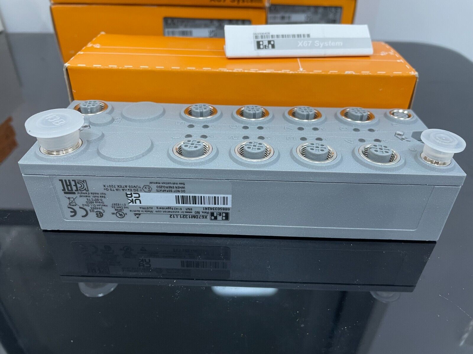 B&R X67DM1321.L12 digital mixed module, gray I/O with connectors, Made in Austria, new in box, automation part