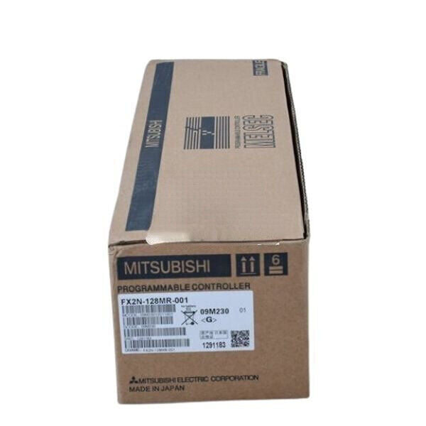 Mitsubishi FX2N-128MR-001 PLC Programmable Controller in its original packaging, new product.