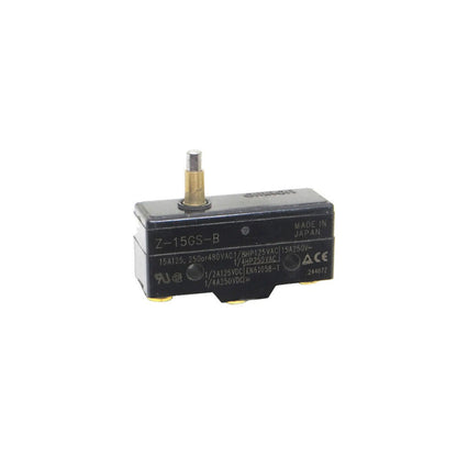 Omron Z-15GS-B Microswitch Limit Switch, black and silver industrial component, Made in Japan.