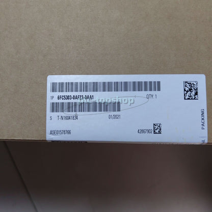Siemens 6FC5303-0AF23-0AA1 control panel box label, barcode, quantity 1, industrial automation part