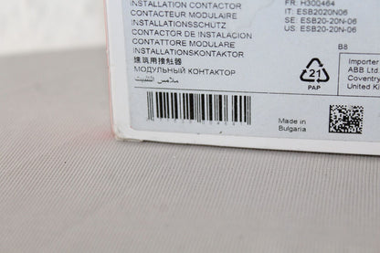 ABB ESB20-20N-06 Installation Contactor label, Made in Bulgaria, Industrial Automation part