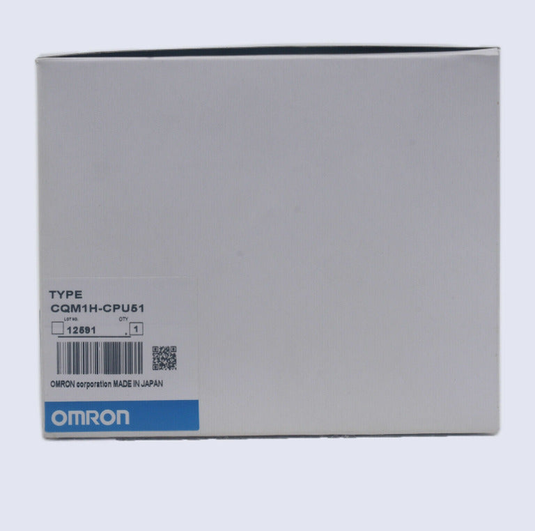 Omron CQM1H-CPU51 PLC Controller in box, Made in Japan, product packaging.