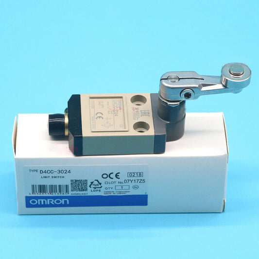 Omron D4CC-3024 Limit Switch, new sensor with a lever arm, industrial automation part.
