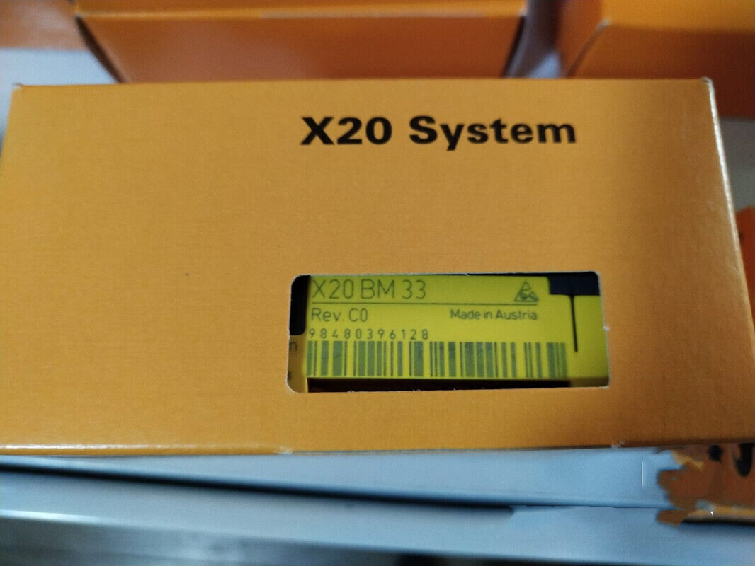 B&R X20BM33 PLC Module, Backplane Module, yellow box, Made in Austria