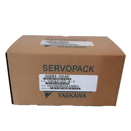 YASKAWA SGDH-05AE Servo Driver in box, industrial automation part. New condition, brown packaging.