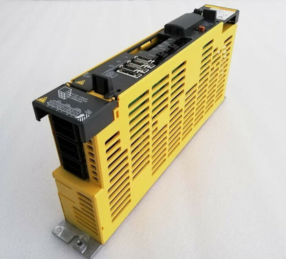 FANUC A06B-6166-H201#A Servo Drive, yellow and black industrial automation component, new in box.