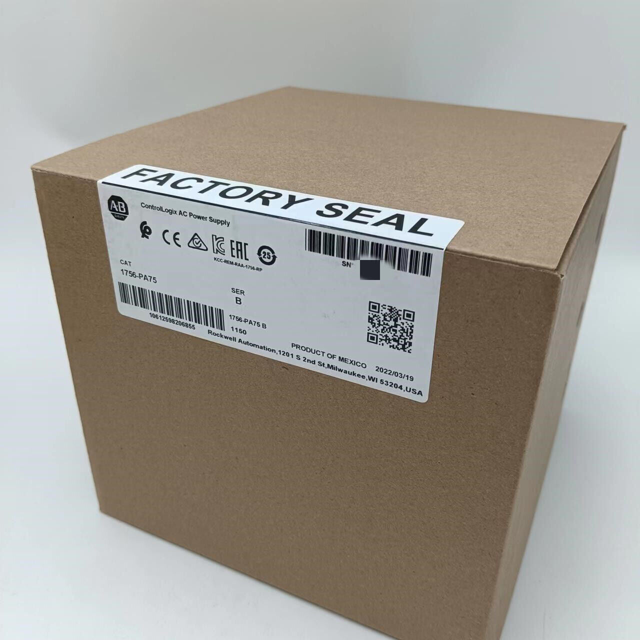 Allen-Bradley 1756-PA75 SER B PLC Power Supply Box, Factory Sealed