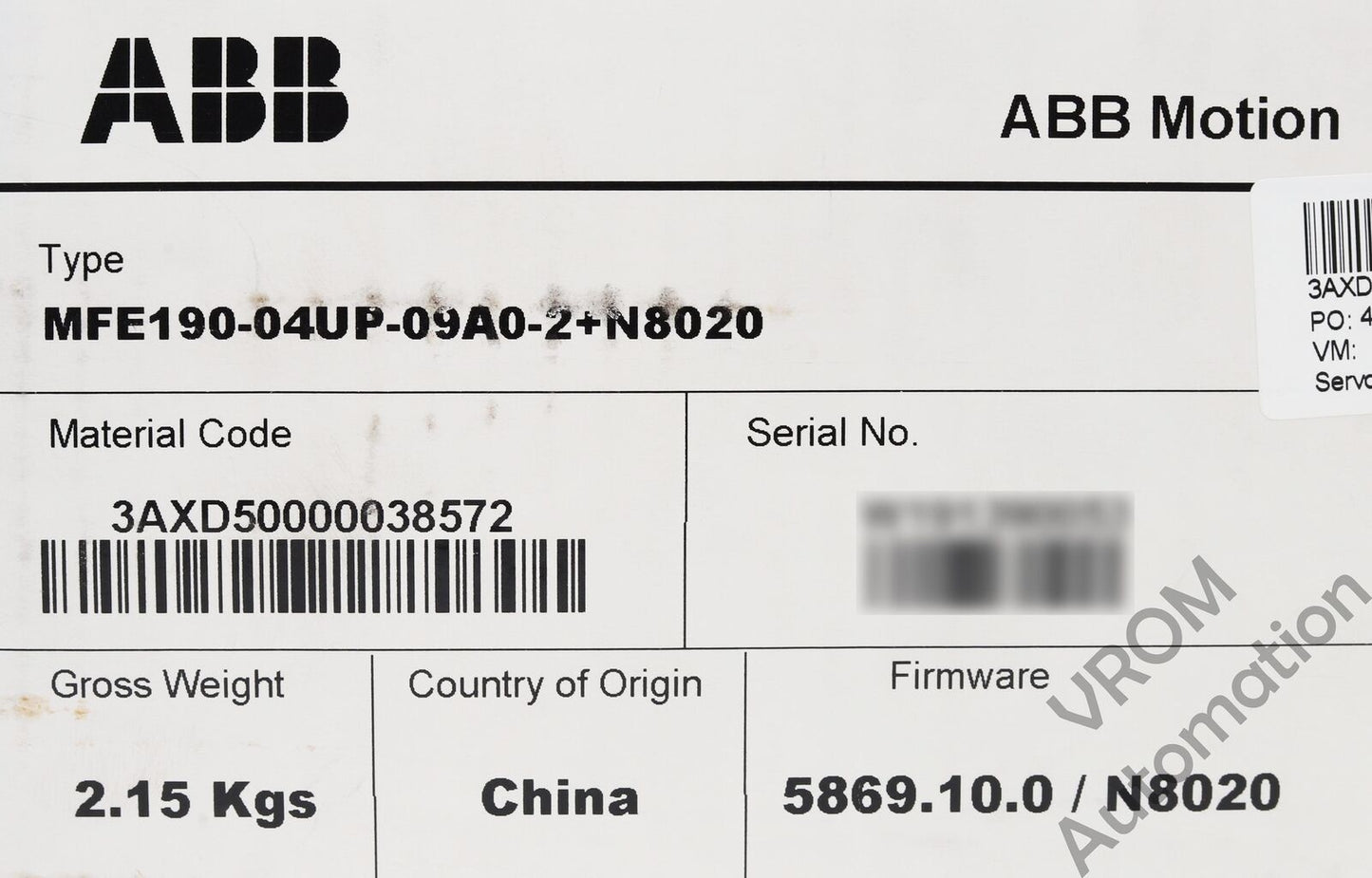 PLC | ABB | MFE190-04UP-09A0-2+N8020 ABB MicroFlex e190