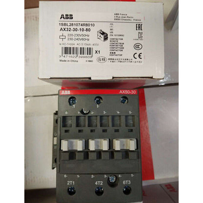 ABB AX32-30-10-80 Contactor in box. 220-230V 50Hz/230-240V 60Hz. Industrial automation PLC component.