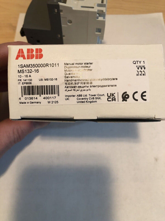 ABB MS132-16 Motor Protective Circuit Breaker, 10-16A, NEW IN BOX