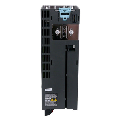 Siemens SINAMICS PM240-2 Power Module, industrial automation part. Risk of electric shock hazard warning.