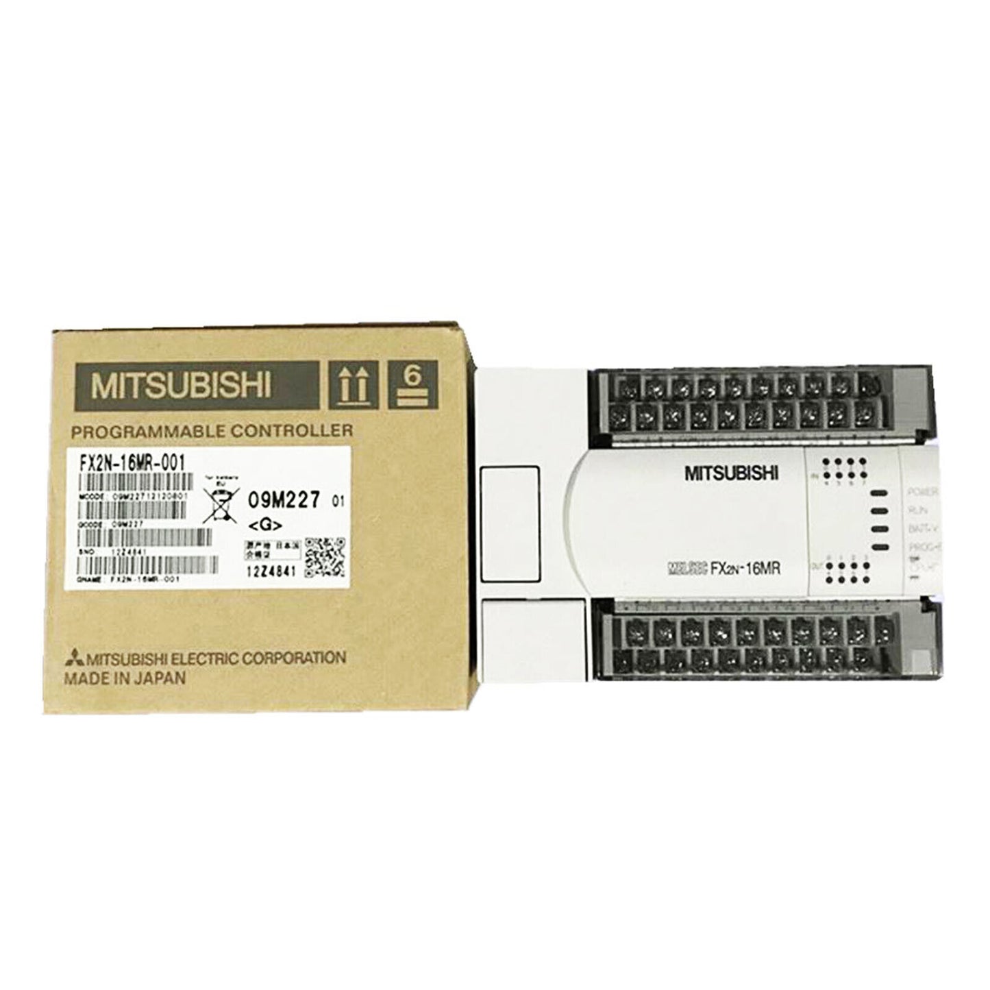 Mitsubishi FX2N-16MR-001 PLC Programmable Controller. PLC with beige box, Made in Japan.