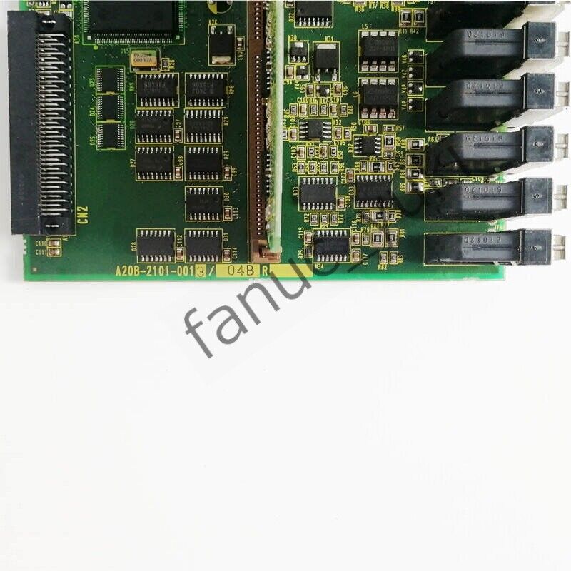 FANUC A20B-2101-0013 circuit board, PLC component, green electronic board with connectors, industrial automation part