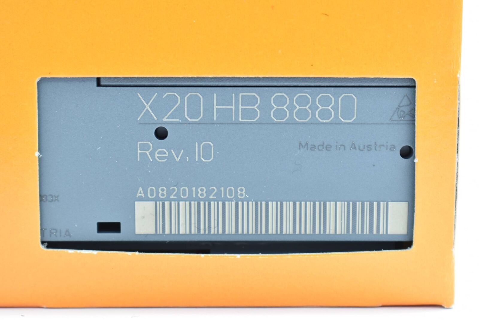 B&R X20HB8880 PLC Module Rev.10 in orange box, Made in Austria, industrial automation part