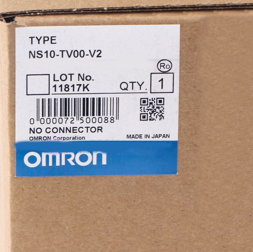 Omron NS10-TV00-V2 touch screen panel label, PLC unit, Made in Japan. QTY: 1. Industrial automation part.