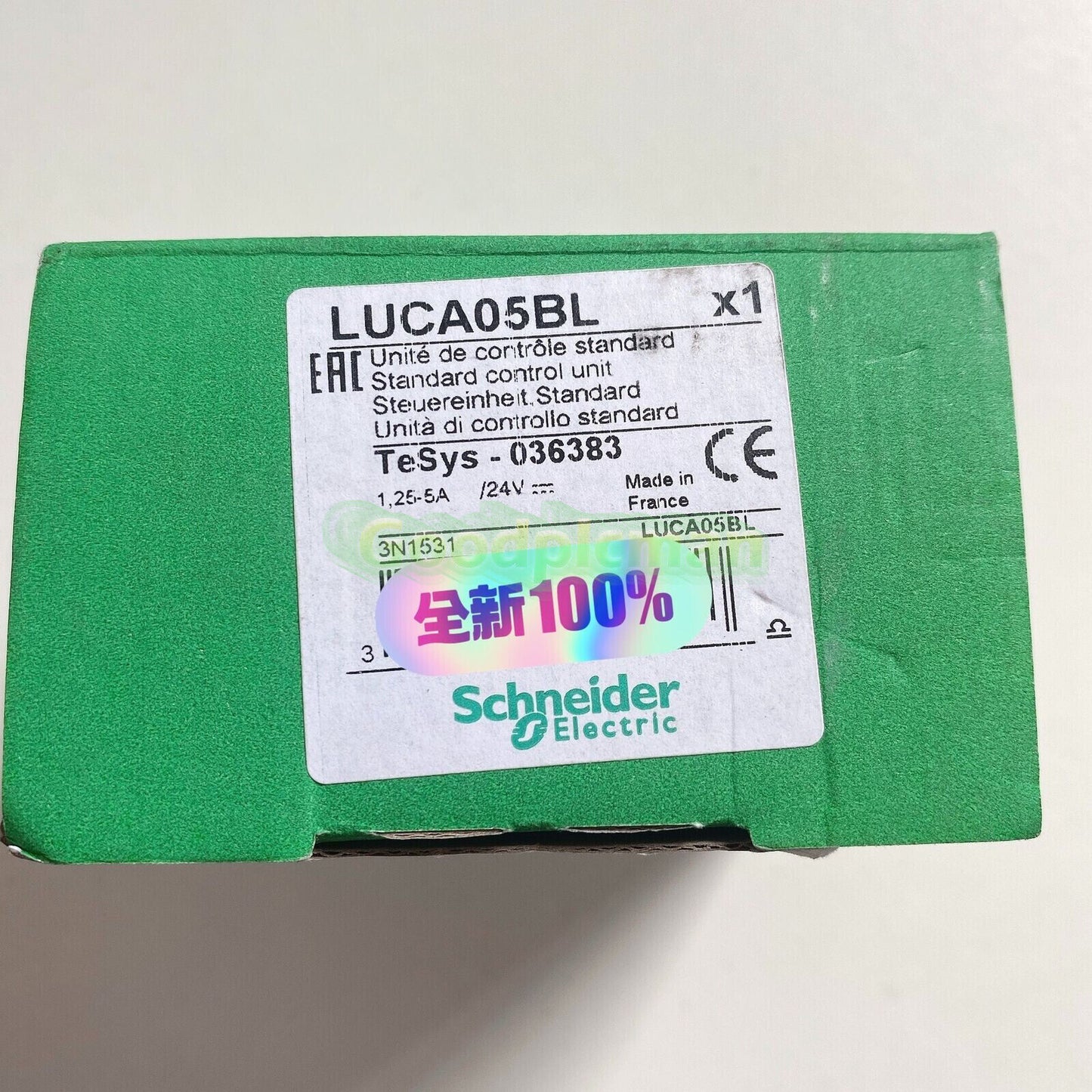 Schneider Electric LUCA05BL motor protector box, new condition, TeSys U standard control unit, 1.25-5A, 24V DC.