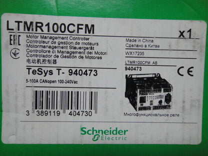 Schneider Electric LTMR100CFM motor management controller, TeSys T- 940473, new in box, industrial automation component.