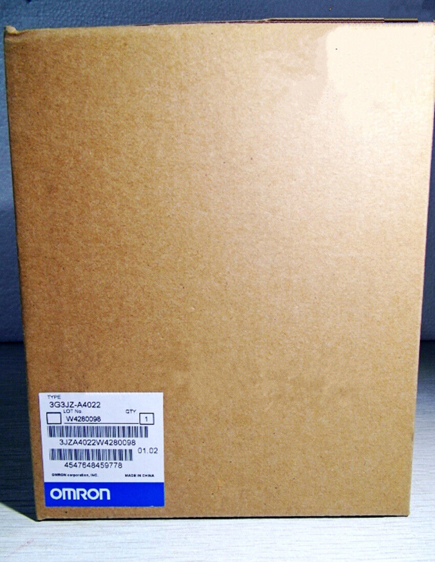 OMRON 3G3JZ-A4022 PLC Inverter box. Brown cardboard packaging with product label. 1PCS NEW PLC Inverter.