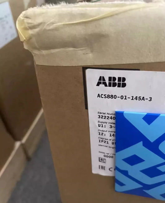 ABB ACS880-01-145A-3 frequency converter box, 75KW drive, new stock, with product details label