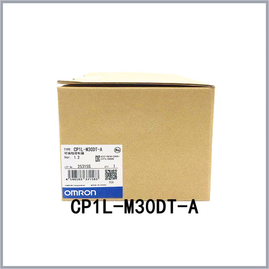 Omron CP1L-M30DT-A Programmable Controller in box, new, featuring product information and branding.