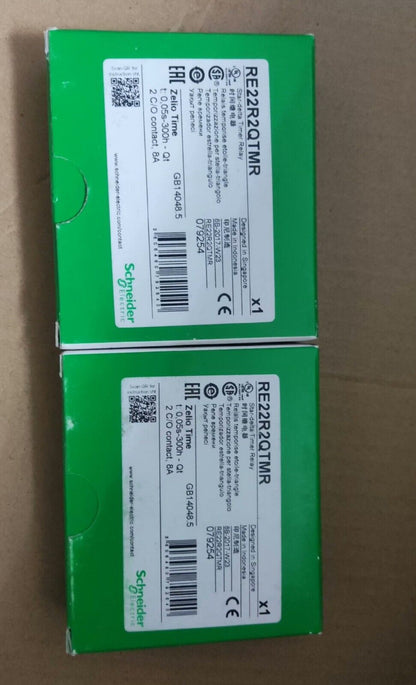 Schneider Electric RE22R2QTMR Star-delta timer relay, industrial automation part with green packaging, new.