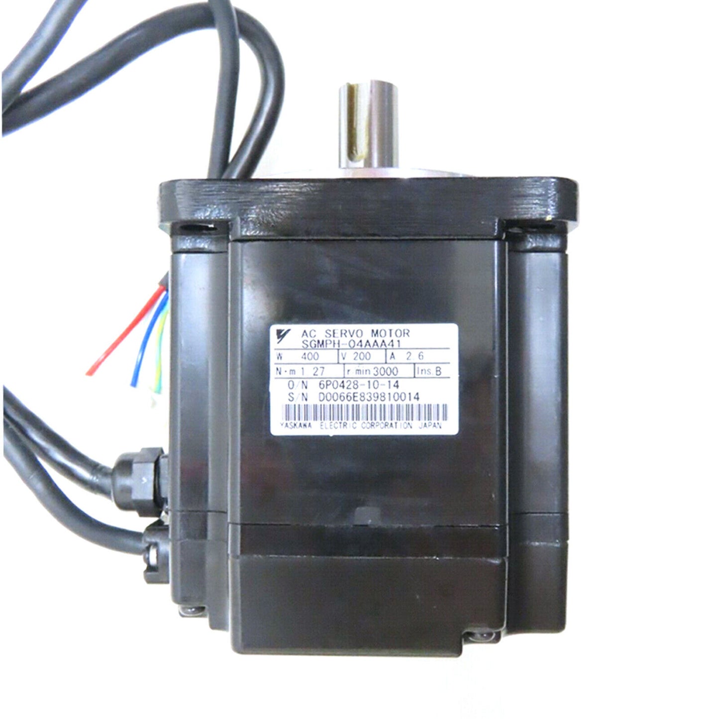YASKAWA SGMPH-04AAA41 AC Servo Motor, black housing with label details, industrial automation part, new condition